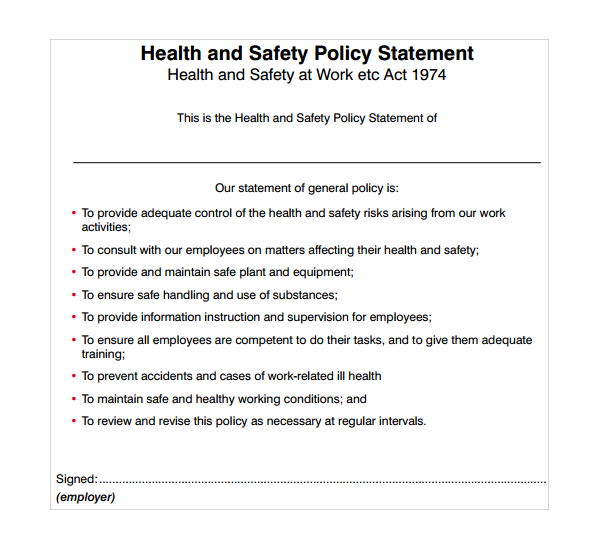 Health-Safety-Statement-Template